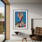 Fragile Consciousness - A surreal high-end grunge editorial portrait of a person with a large translucent pink brain-like bubble replacing their head, available as a fine art canvas print.