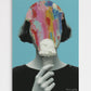 Surreal art print of a woman melting into pink ice cream, contemporary wall art canvas - The Flavor of Elsewhere